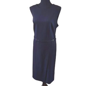 NWT H&M Navy Belted Sheath Sleeveless Dress. Size XL